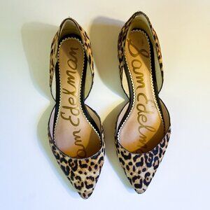 Sam Edelman Calf Hair Leopard / Cheetah Print Pointed Toe D’orsay Flats sz 9.5